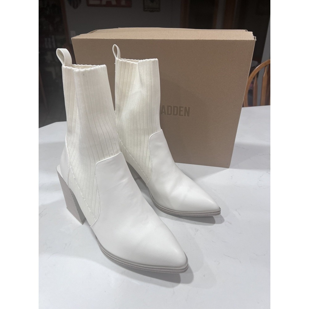 Steve Madden Women's Tackle Ankle Boot bone leather size 8‎